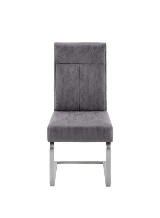 Stolička - fialovo šedá | chróm | koženka